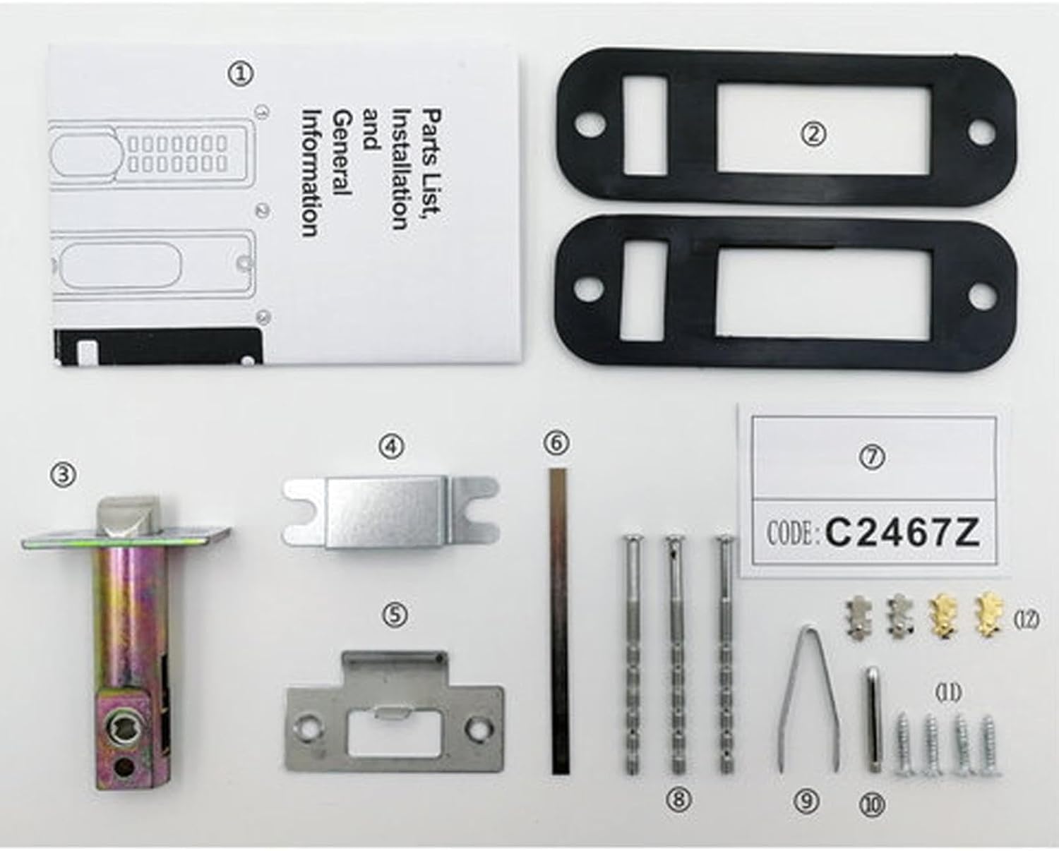 SEIWEI Mechanical Keyless Combination Code Door Lock with Keypad, Waterproof Digital Code Door Lock with Handle for Front Gate Door, Warehouse, Home, No Electronic