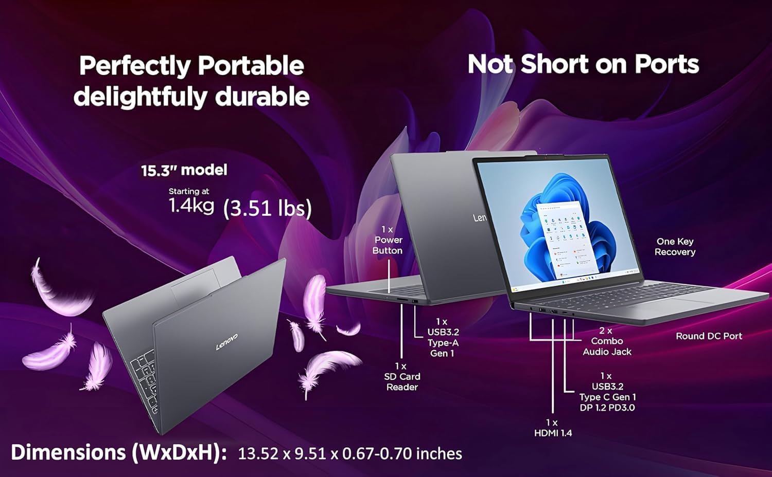 Lenovo 2025 15" Business Laptop(2025/2026 Edition) with Microsoft Office, Intel Core i7-13620H, 24GB RAM, 1TB SSD(External 1TB Portable SSD), Ultra Quiet Design, WiFi 6, Windows 11 Pro-WOWPC