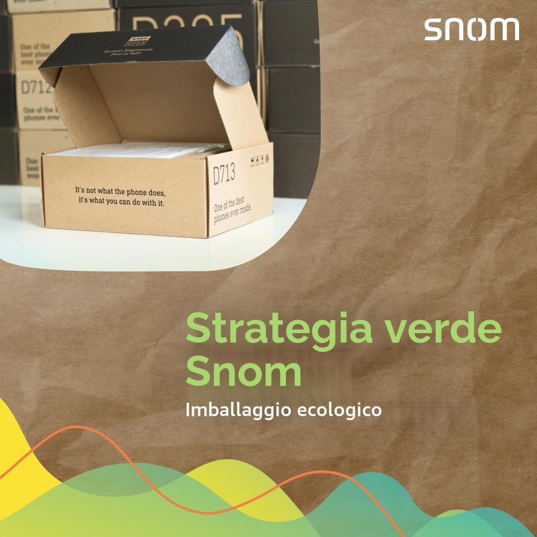 Snom Telefono fisso D812 IP con display a colori da 5" – Telefono da ufficio con 8 pulsanti programmabili, porta USB e custodia antibatterica per una comunicazione efficiente