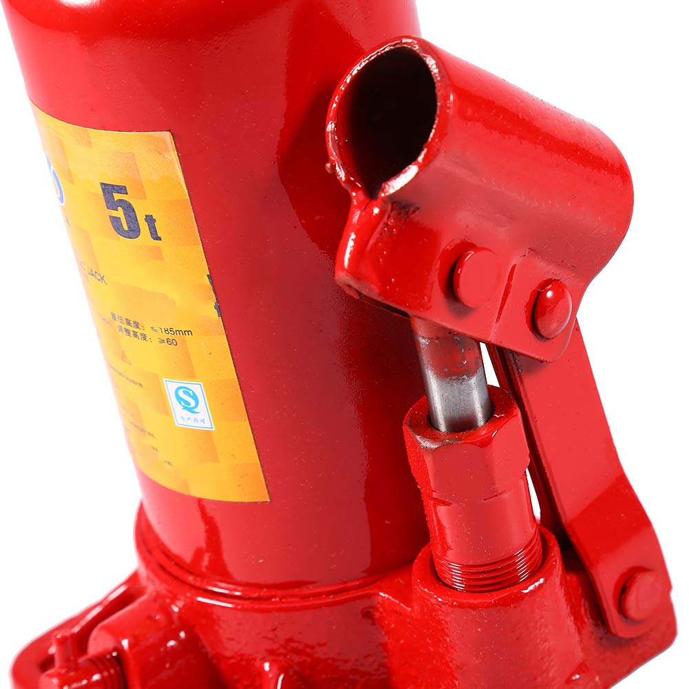 Martinetto idraulico rosso, 5 tonnellate, martinetto spesso, piastra in acciaio, utilizzato per cric roulotte, camion, transp