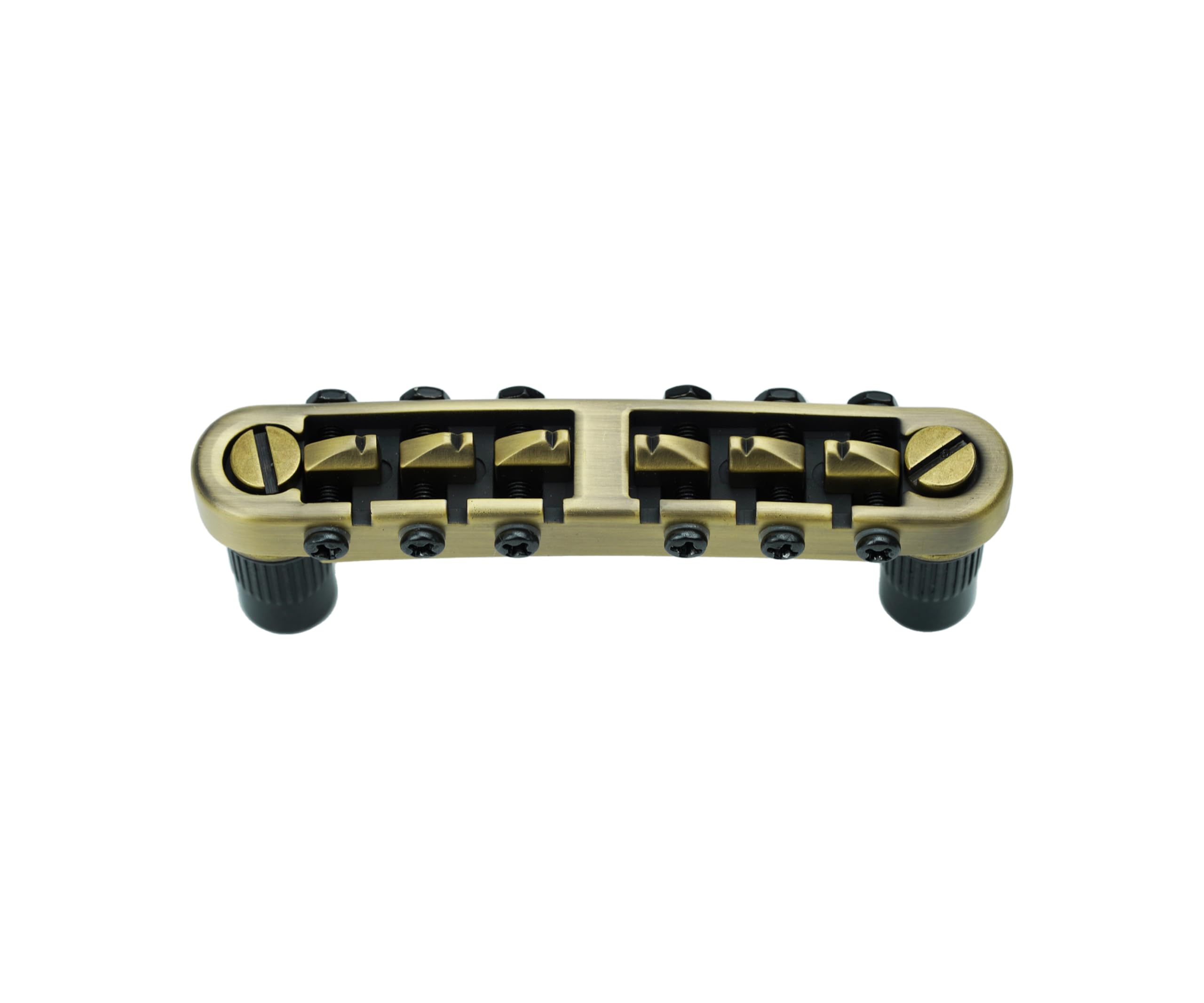 Guyker Guitar Tune O Matic Bridge mit Nieten für 6-saitige E-Gitarre (GM001, Messing)
