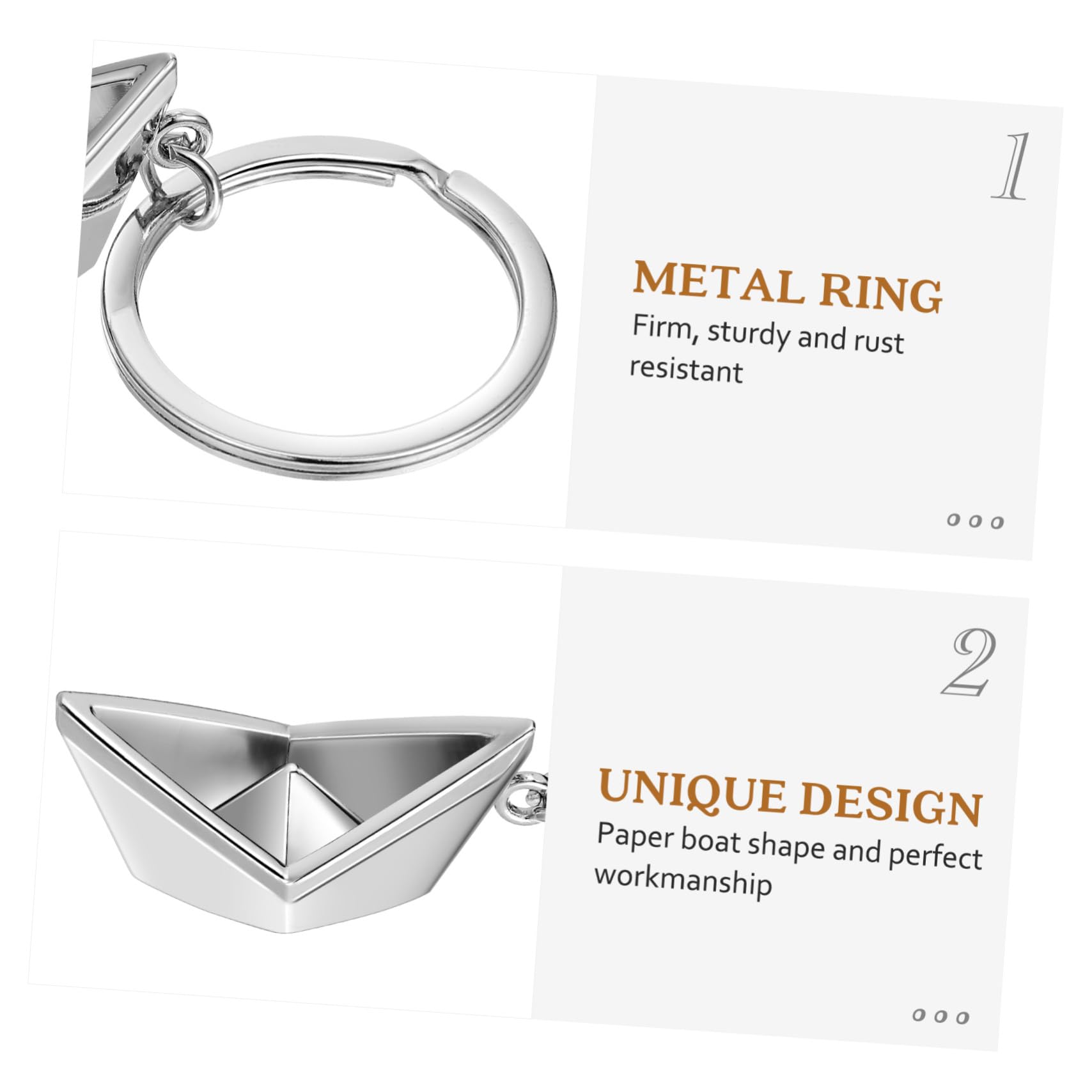 Portachiavi Barchetta Argento in Metallo 5 Pezzi, Piccolo Portachiavi Decorativo per Borsa e Zaino, Regalo Simpatico per Uomo e Donna, Accessorio Elegante e Originale
