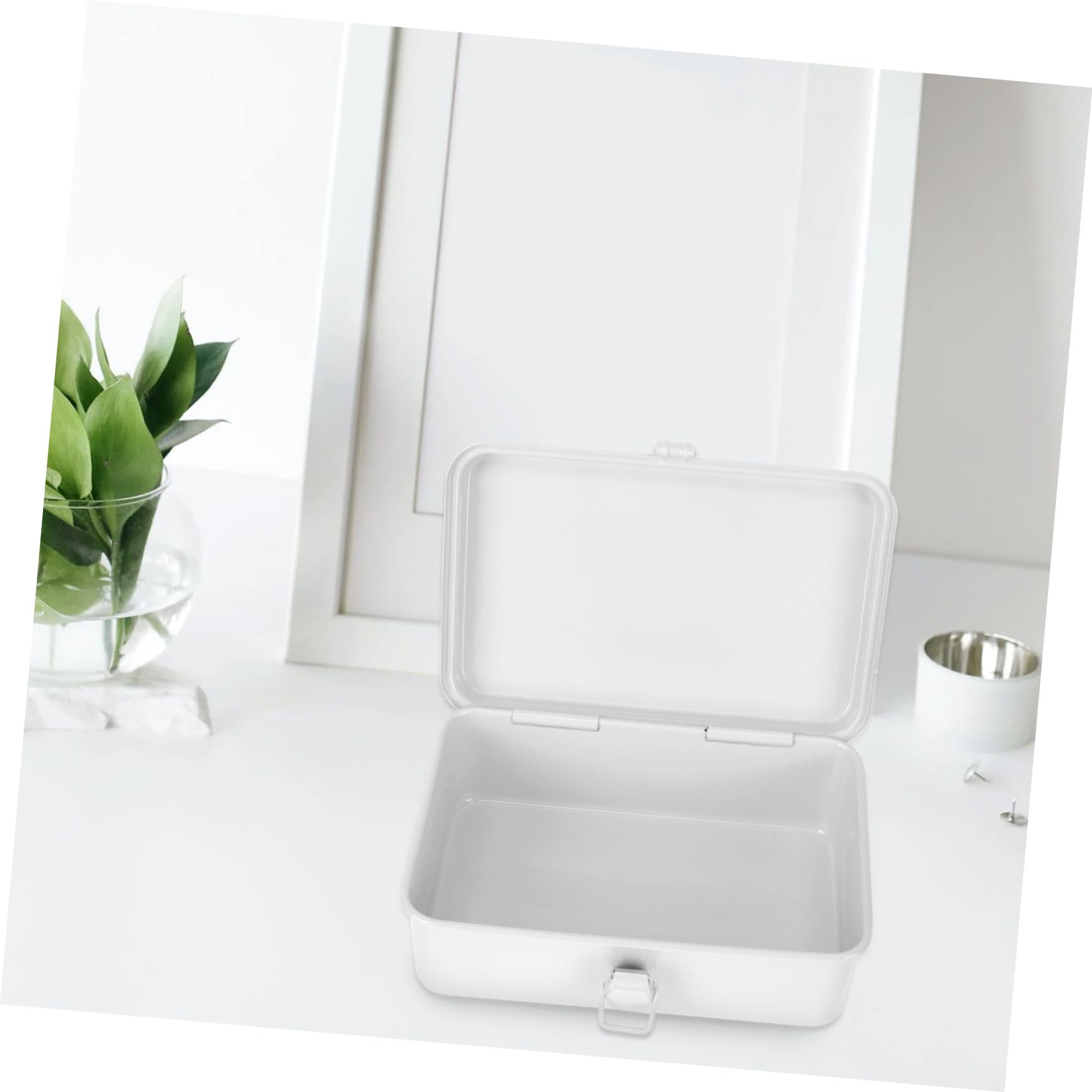 Zerodeko Caja De Almacenaje Práctica Tapa para Escritorio Hierro Gran Capacidad Organizador De Papelería y Herramientas