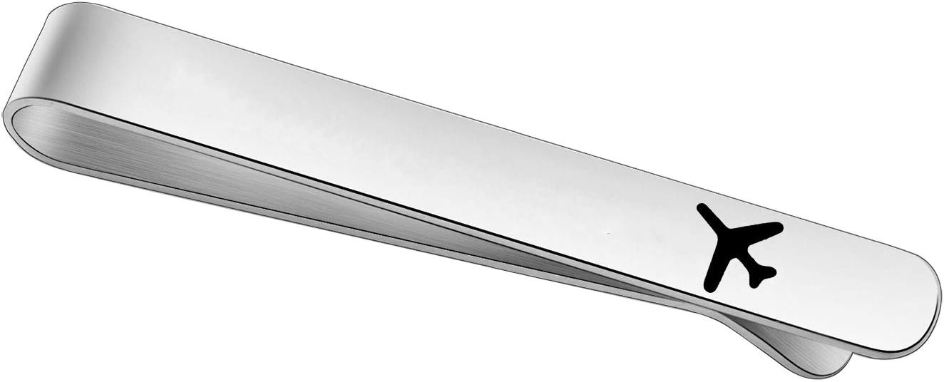 LQRIAirplane Tie Clip Pilot Gift Fly Safe Tie Clip Aviation Gifts Traveling Long Distance Relationship Gift for Men (Airplane)