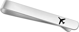 Airplane Tie Clip Airplane Jewelry Pilot Gift Fly Safe Tie Clip Aviation Gifts Pilot Tie Bar Gifts Traveling Long Distance Relationship Gift for Men (Airplane Tie Clip)