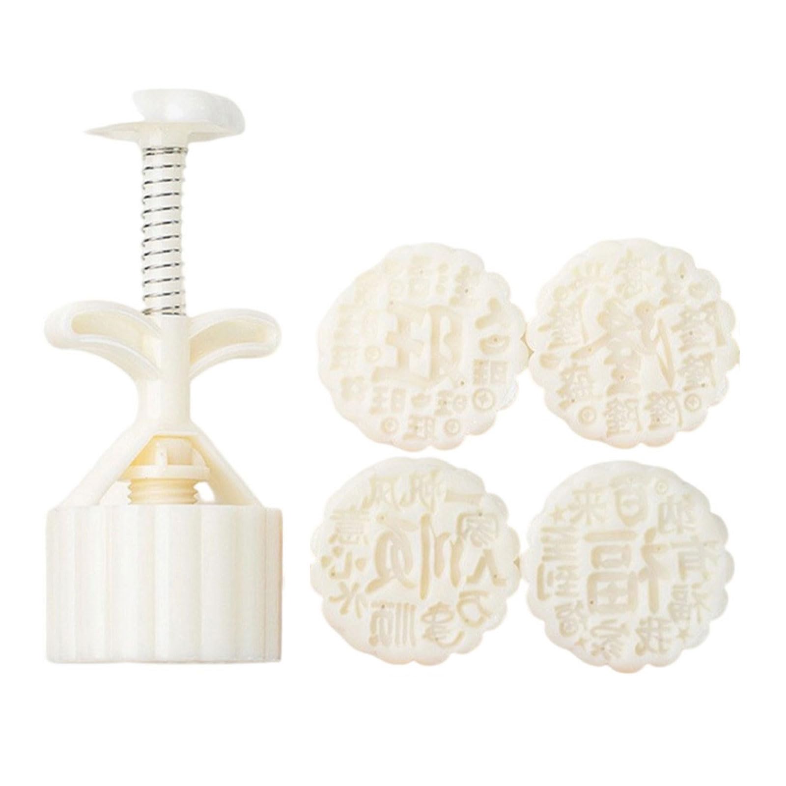 NVOQILIN Cakes Mold with 6 Stamp Flower Shape Bean Pastes Cake Maker Hand Press Ice Skin Pastries for Cooking Lover Hand Pressed Cake Maker