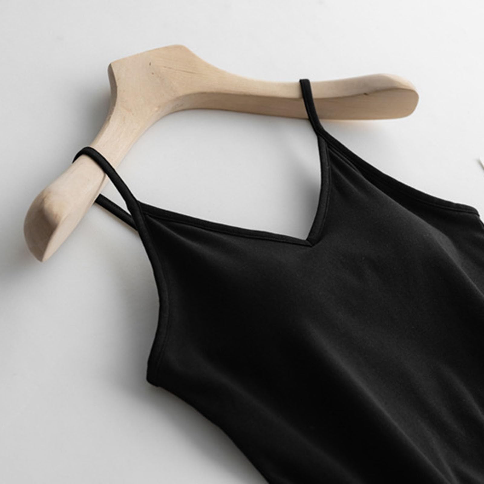 Camisetas y sujetadores para mujer con sujetador integrado de algodón - Top con escote sin abdomen Tops de verano Camiseta interior de tallas grandes Crop Sporttop Bh Camisa Tirantes Top Tirantes