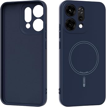 Magnetic Case Compatible with Oppo Reno14 5G, Soft Anti-Scratch Microfiber Lining, Slim Liquid Silicone Shockproof Protective Cover,Compatible with Magnetic Accessories Deep Blue