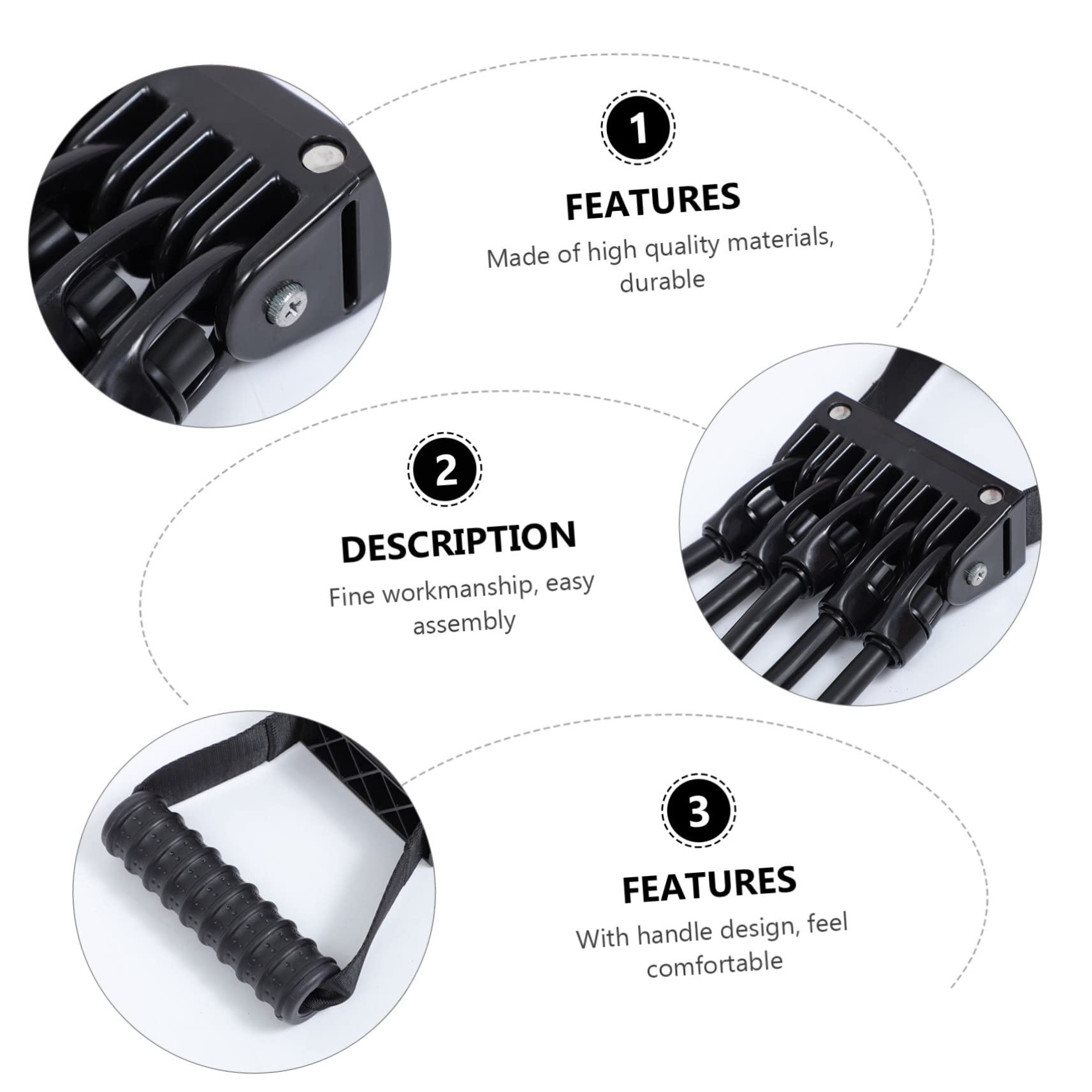 Chest Expander 1pezzo Banda Resistenza Fitness Casa Nero | Lattice e Plastico, Esercizio Professionale Super Elasticità, per Allenamento e Training Supply