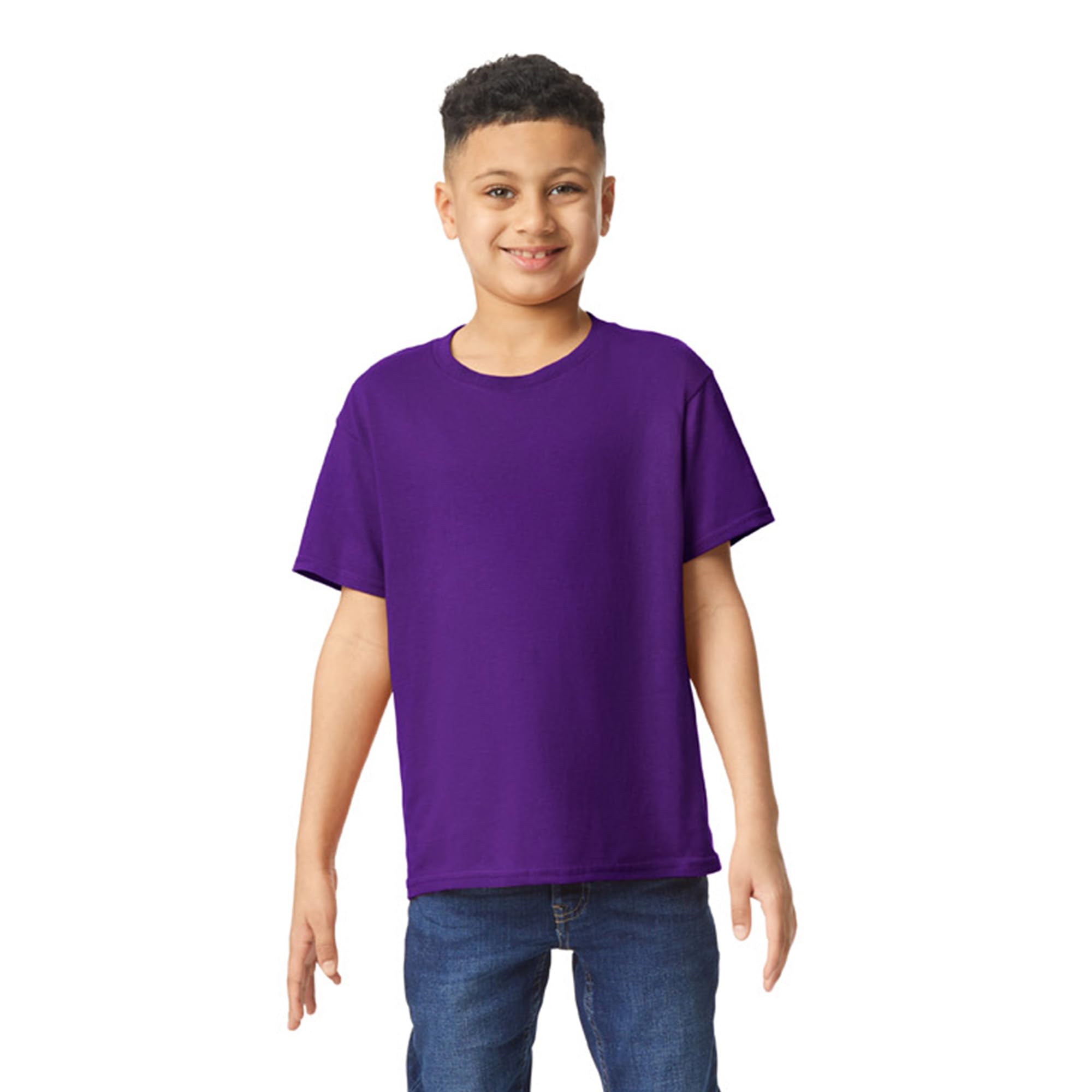 Gildan unisex child Gildan Youth Heavy Cotton T-shirt, Style G5000b, 2-pack T Shirt, Purple, X-Small US