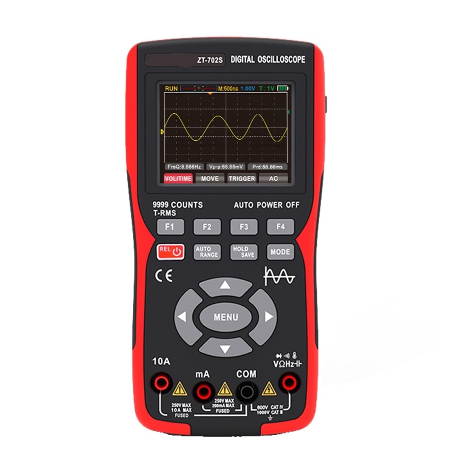 Osciloscopio Digital portátil for automoción ZT-702S 2 en 1, con Canal único, Ancho de Banda de 10 MH/Z y Longitud de Registro de 64 KB