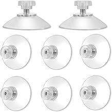 Suction Cups with Nut Eight Pack 40 mm Clear PVC Suction Cups for Glass Window Bathroom Kitchen and Vehicle Mounting Securing and Daily Use