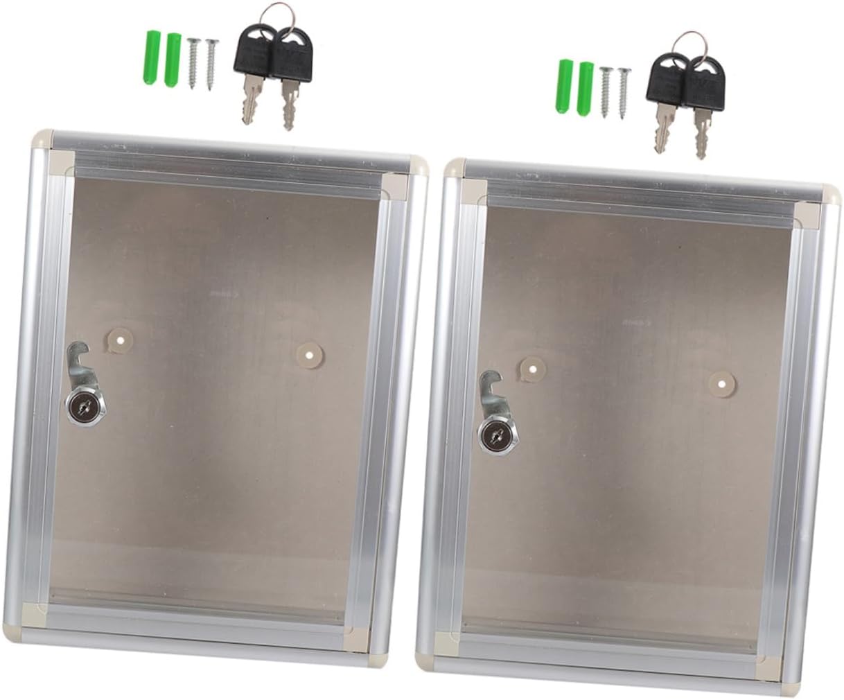 2pcs Wall Mount Mailbox Outdoor Locks Weatherproof Metal Mail Box Classroom Suggestion Box