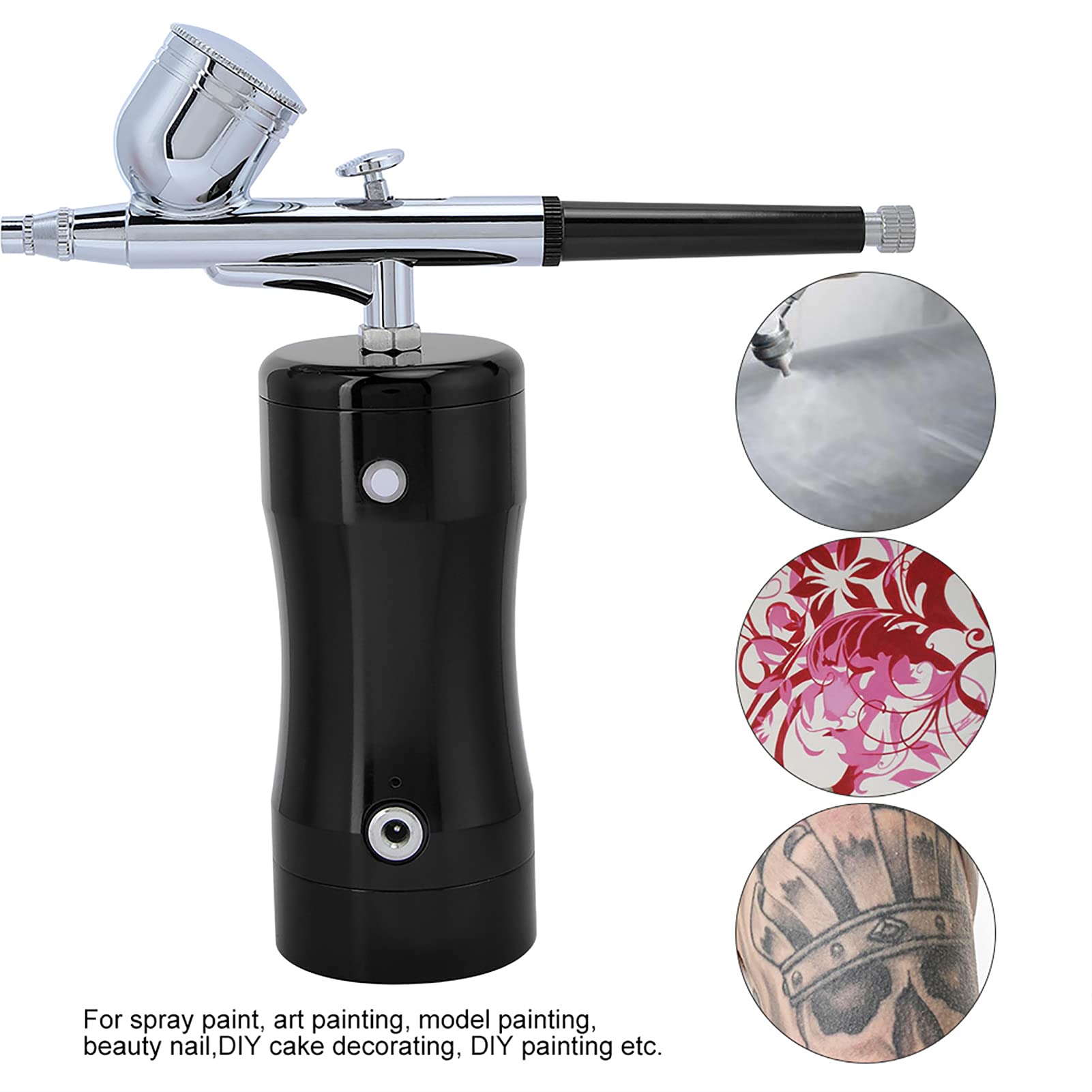 Acouto Kitografo, Pompa G12 + Kit Aerografo Mini 7cc da 0,3 Mm Set Pennello Aria Spray Strumento di Pulizia per Pittura a Spruzzo Artistica Modello ECC (#1)