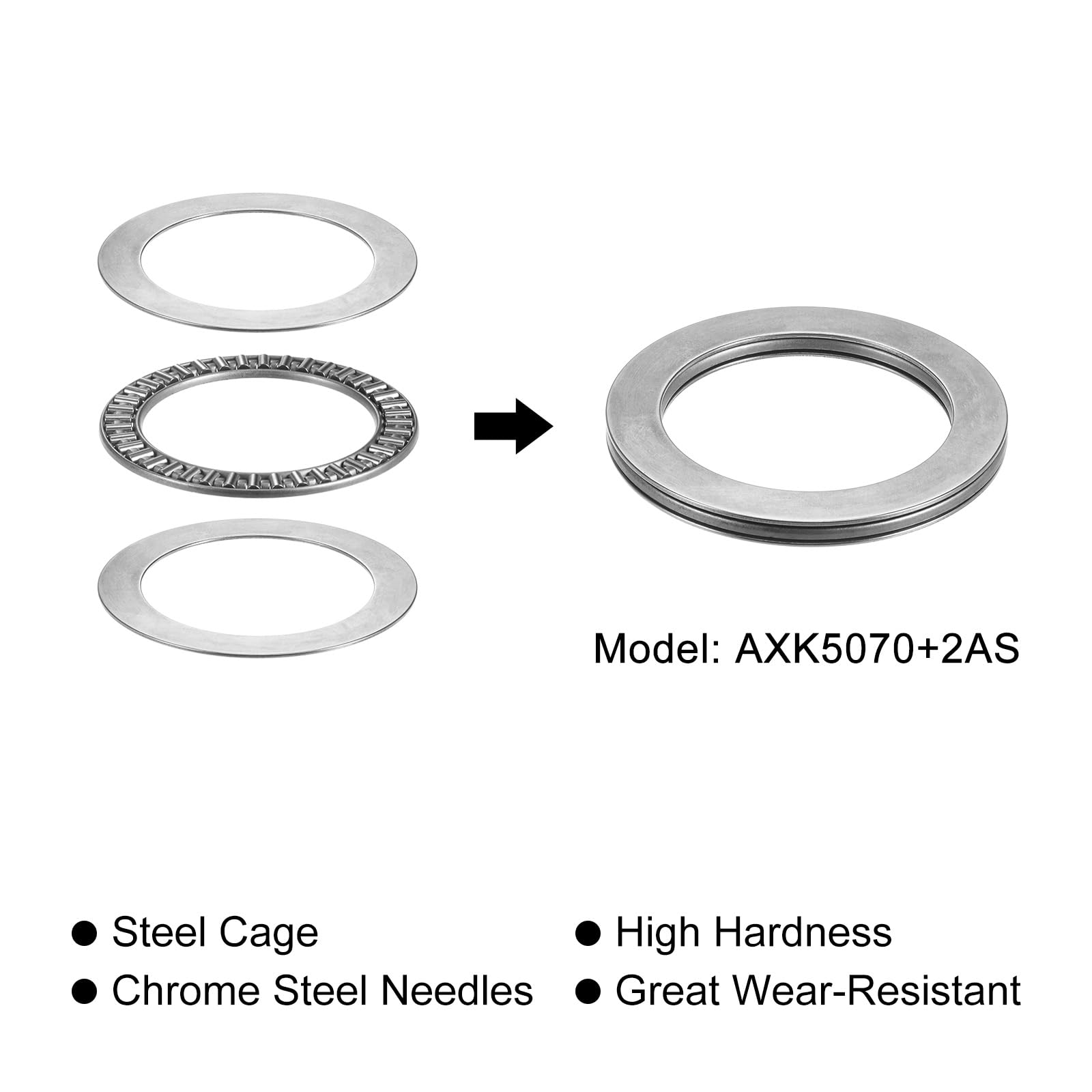 AXK5070 - 2 Rodamientos De Agujas De Empuje De 50 X 70 X 3