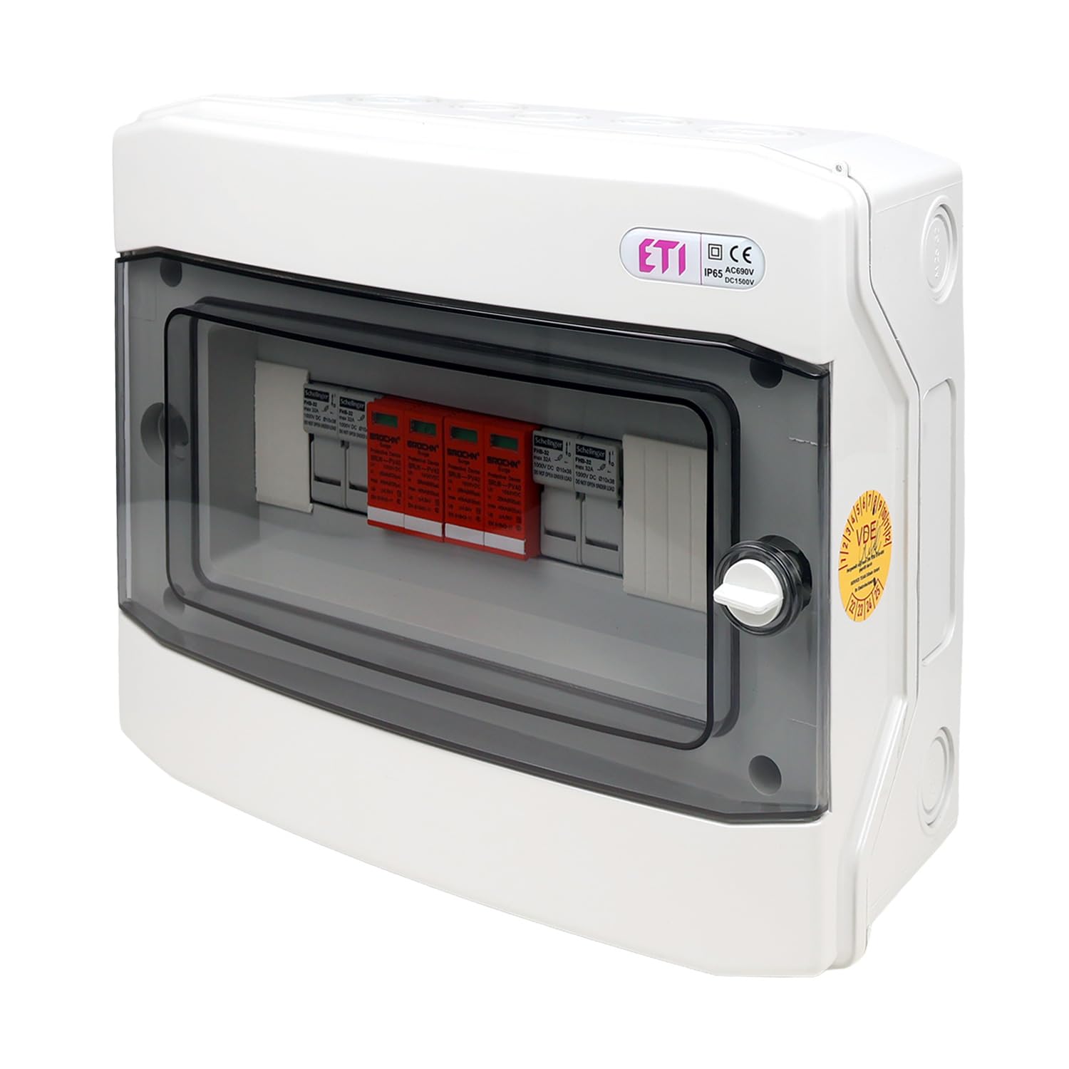 PV-Sicherungsbox 2 Strings 15-32 A 1000 V Überspannungs- & Kurzschlussschutz für Solarmodule | Generatoranschlusskasten GAK 7675 PV Strang-Absicherung