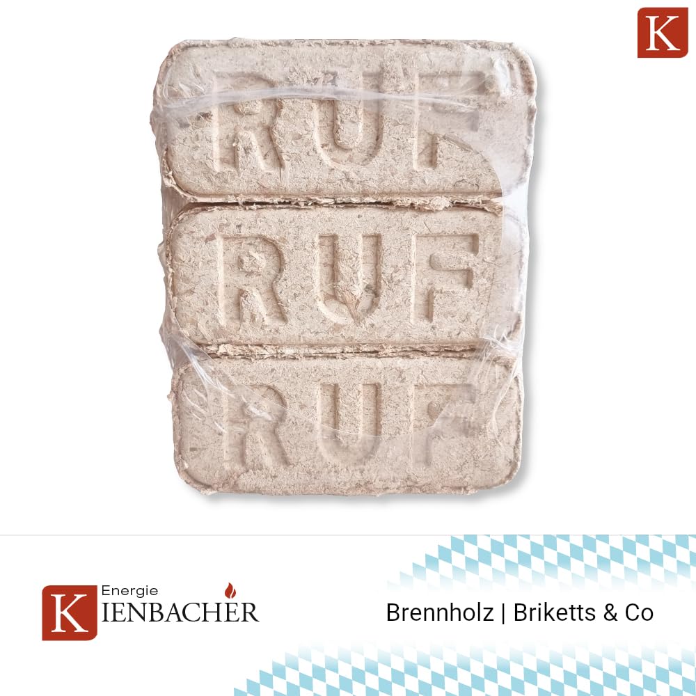 RUF Hartholzbriketts 200kg Palette 20 x 10kg RUF Briketts Brenn Kamin Ofen Heiz Holz Gluthalter Brennholz Premium Öko Briketts | Energie Kienbacher