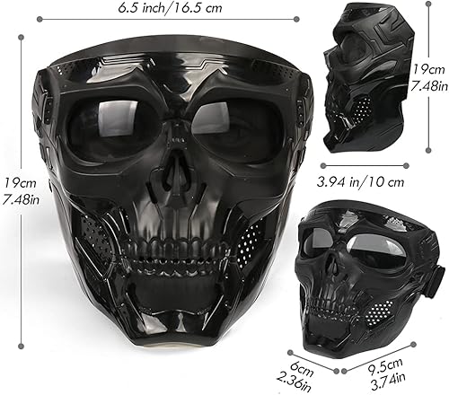 Miniatura 4 de Outamateur Máscara de gafas de calavera para montar en carretera, gafas de motocicleta UV