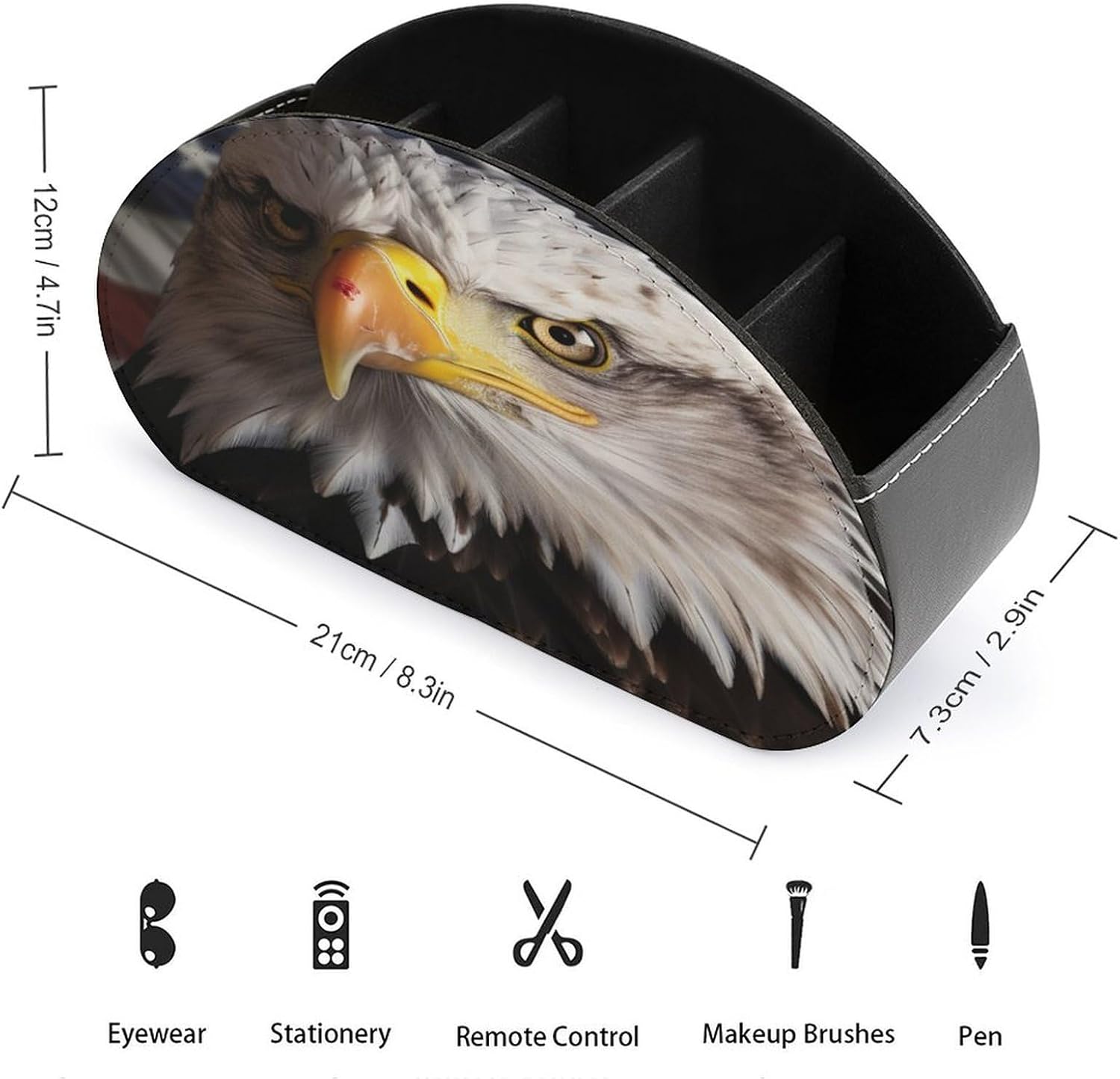 America Flag Remote Control Holder with 5 Compartments image 2