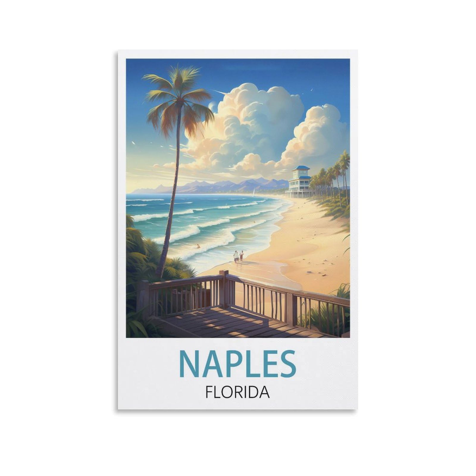 EZMLFA 5D Diamond Art Kits Adults,Naples Florida,Gem Art,Crystal Kits Round Drill for Home Wall Decor Gifts,Women,Men 40x40cm