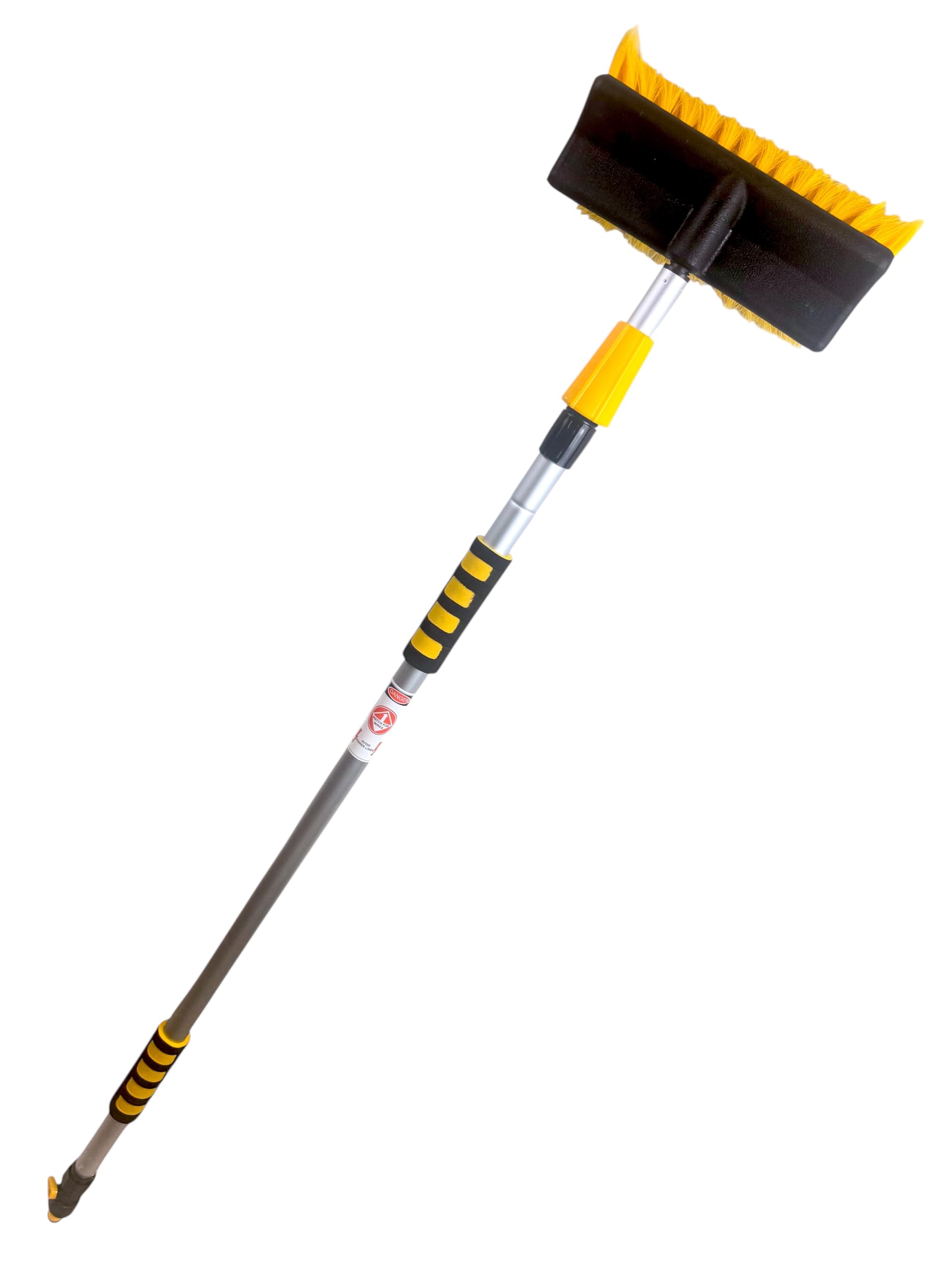 Water Flow Extendable Car Wash Brush with Telescopic Handle, 2 Section Pole - 2m Extendable Soft Bristles, Car Cleaning Kit with Built-In Hose for Cars, Vans, Lorries, and Caravans, Lightweight - 3