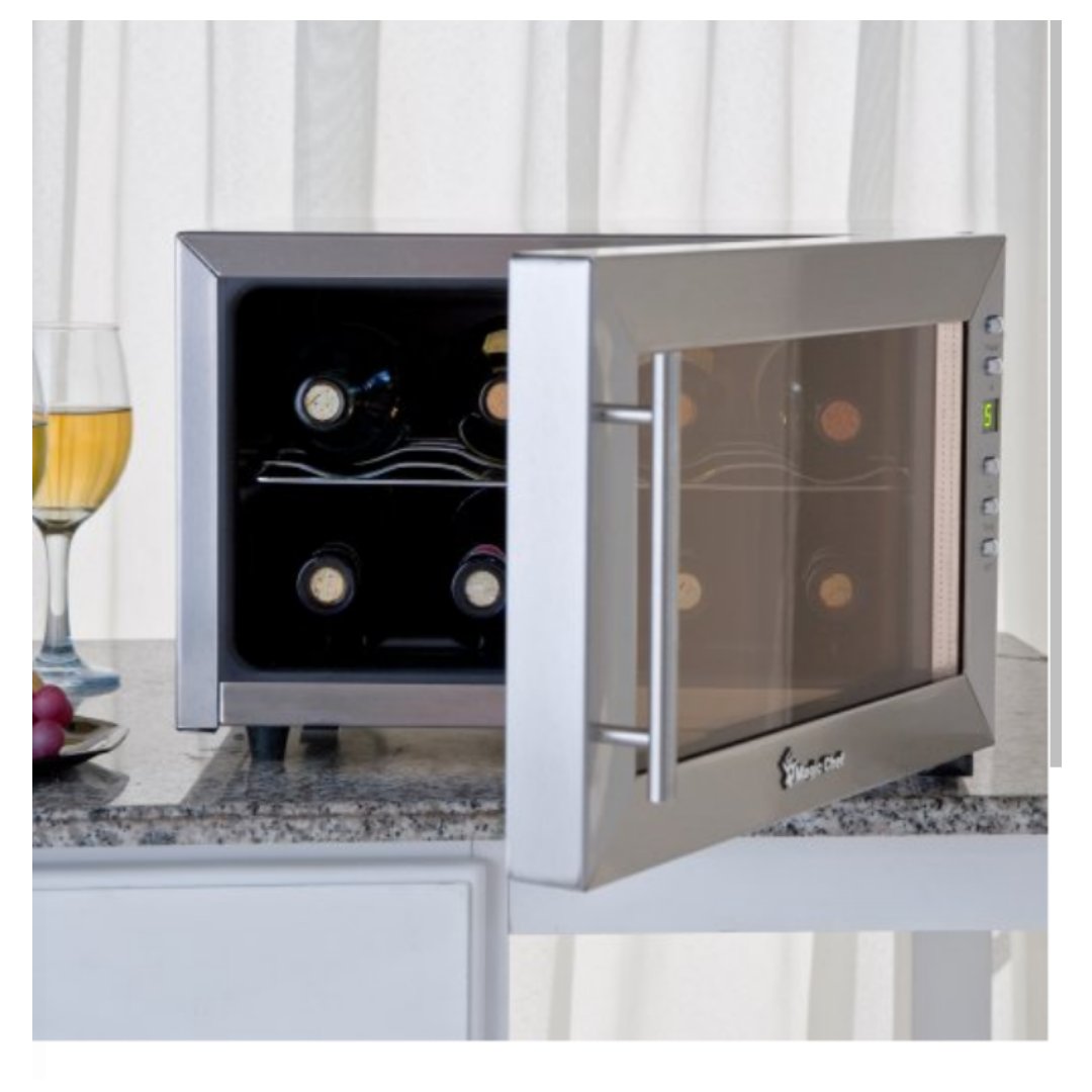 Magic Chef 8 Bottle Stainless Steel Countertop Wine Cooler on Fridge.com - View 3