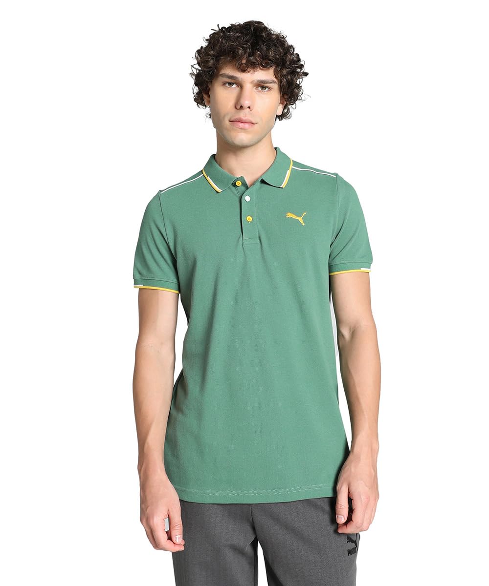 Puma Mens Slim Cotton Contrast Tipping Polo