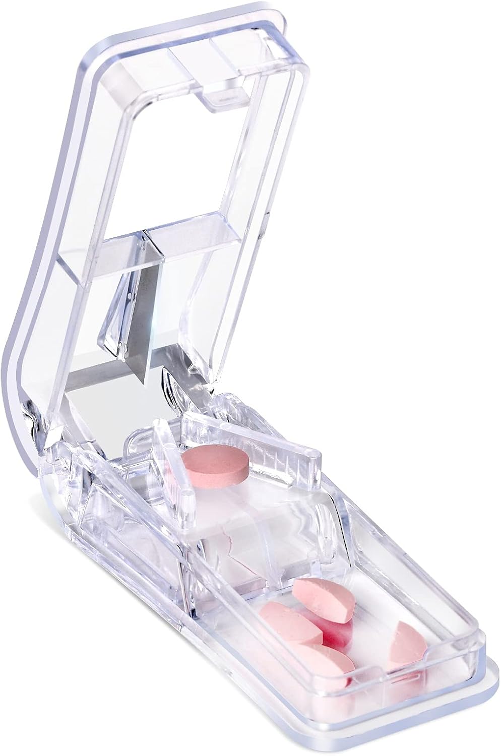 Pill Cutter, Pill Splitter with Blade and Storage Compartment for Small