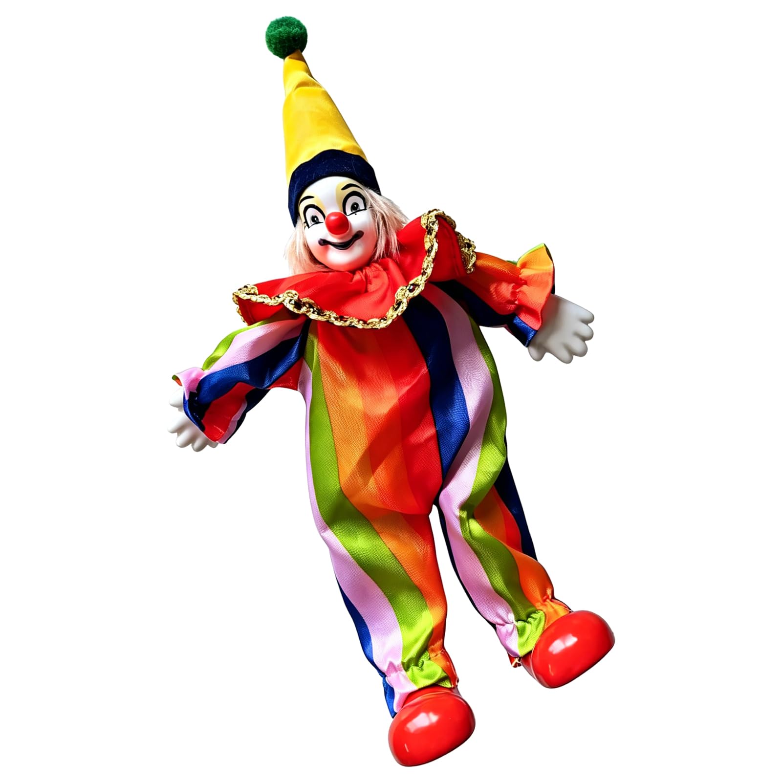 KAHDGSS Ceramic Clown Doll Figurine with Colorful Costume Decorative Figure Doll for Gift Giving and Showcasing Display Traditional Porcelain