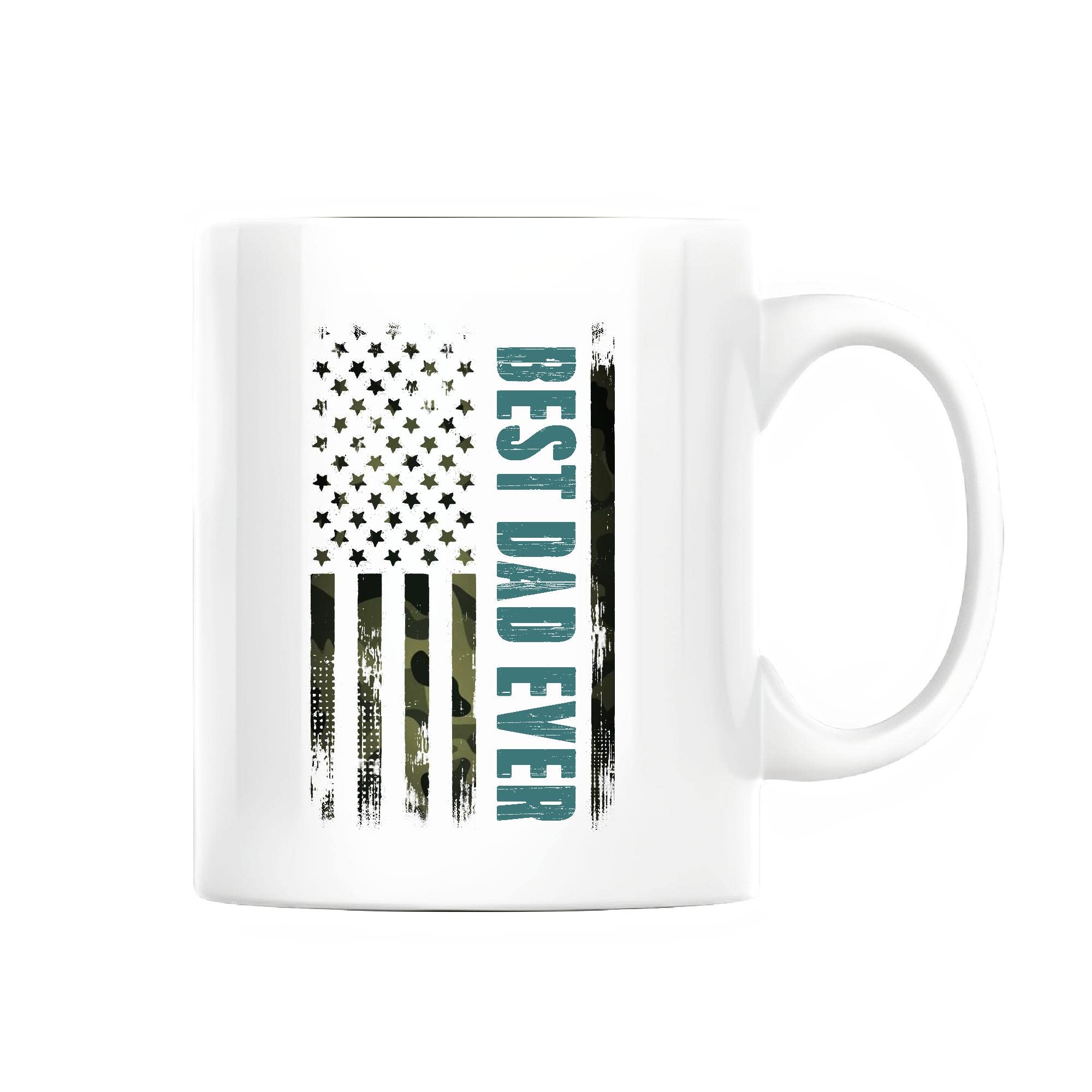 Best Dad Ever Flag US Gift for Fathers Day 11oz 15oz White Coffee Mug