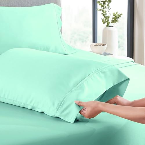 Miniatura 5 de Pieridae - Juego de sábanas de microfibra de doble cepillado, hipoalergénico, resistente a la decoloración y a las arrugas, juego de sábanas de 4