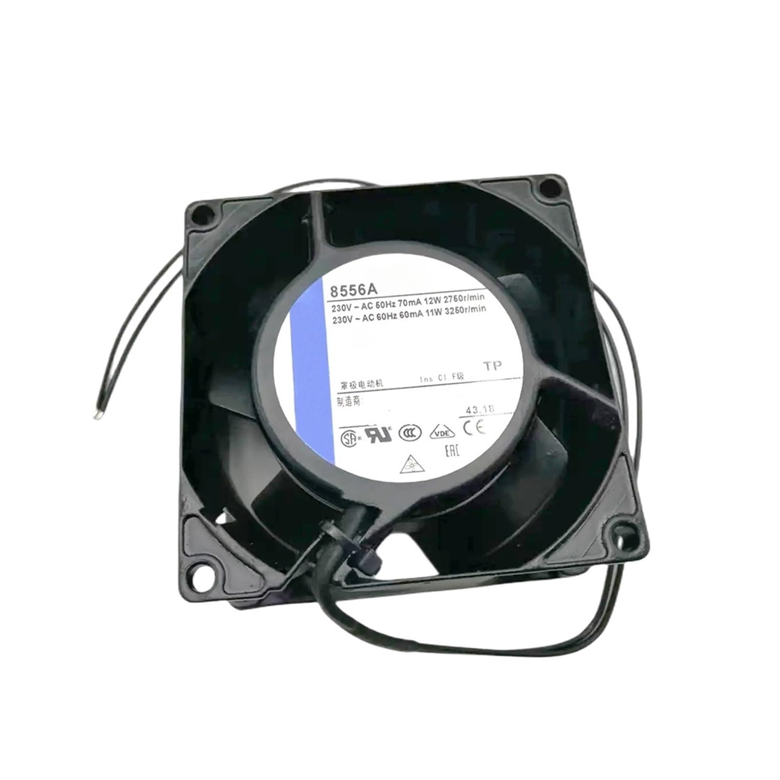 YLPWKMVZ All-Metal Cooling Fan 80 * 80 * 38mm 230VAC 12/11W 3250RPM 8556A Axial radiator