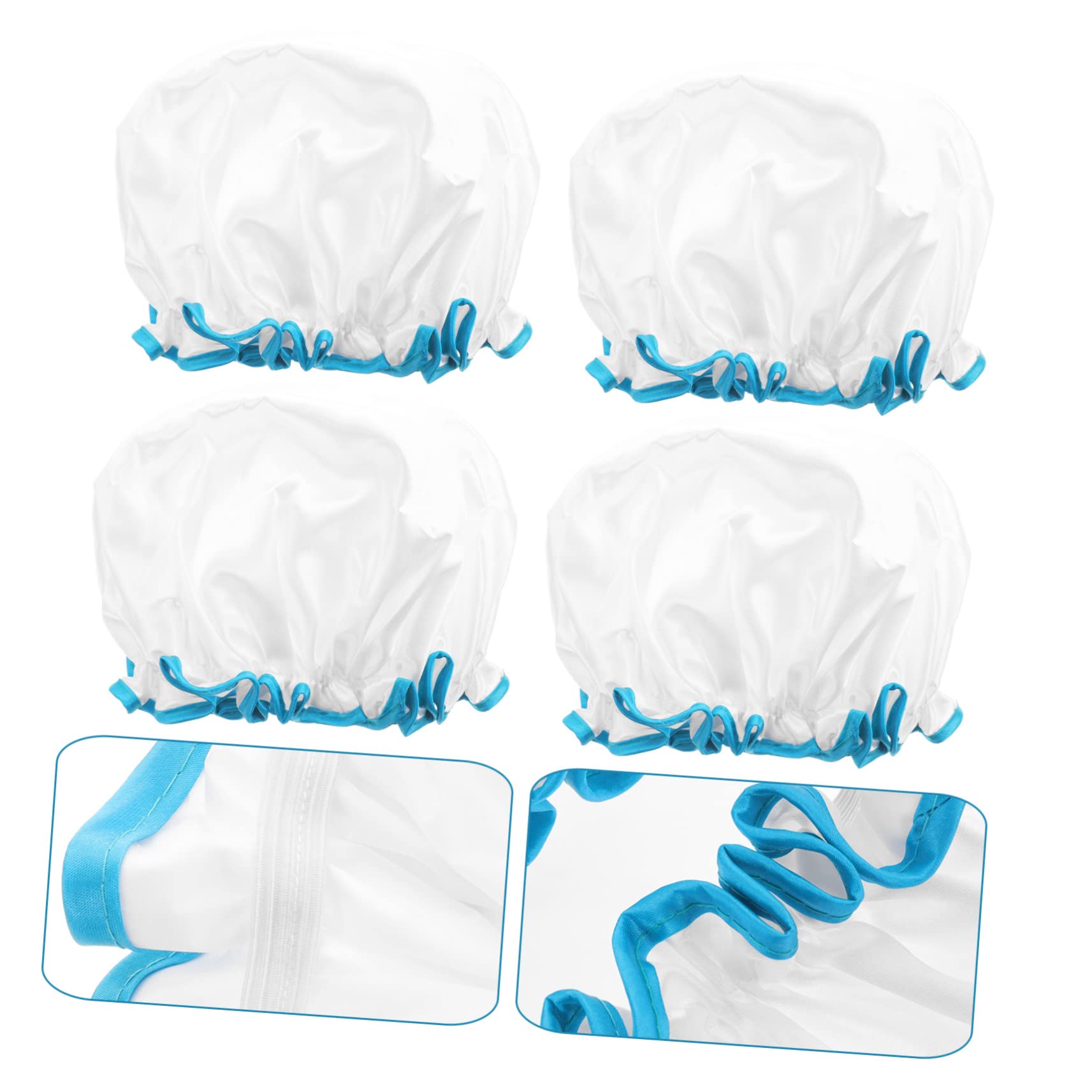 Healeved 8stücke Wiederverwendbare Duschhaube Wasserdichte Elastische Badekappen Für Damen Und Für Make-up Und Lagige Satin-badekappen