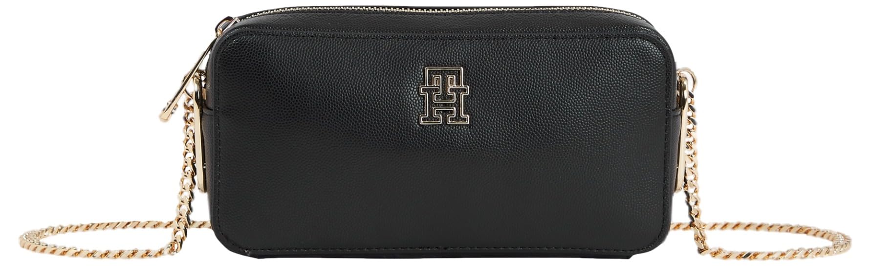 Tommy Hilfiger TH Timeless Chain Camera Bag AW0AW15666 Crossovers, Negro (Black)
