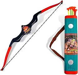 Kit Arco e Flecha Infantil com Aljava, 64cm, 6 Flechas com Ventosa, Brinquedo para Crianças +5 Anos