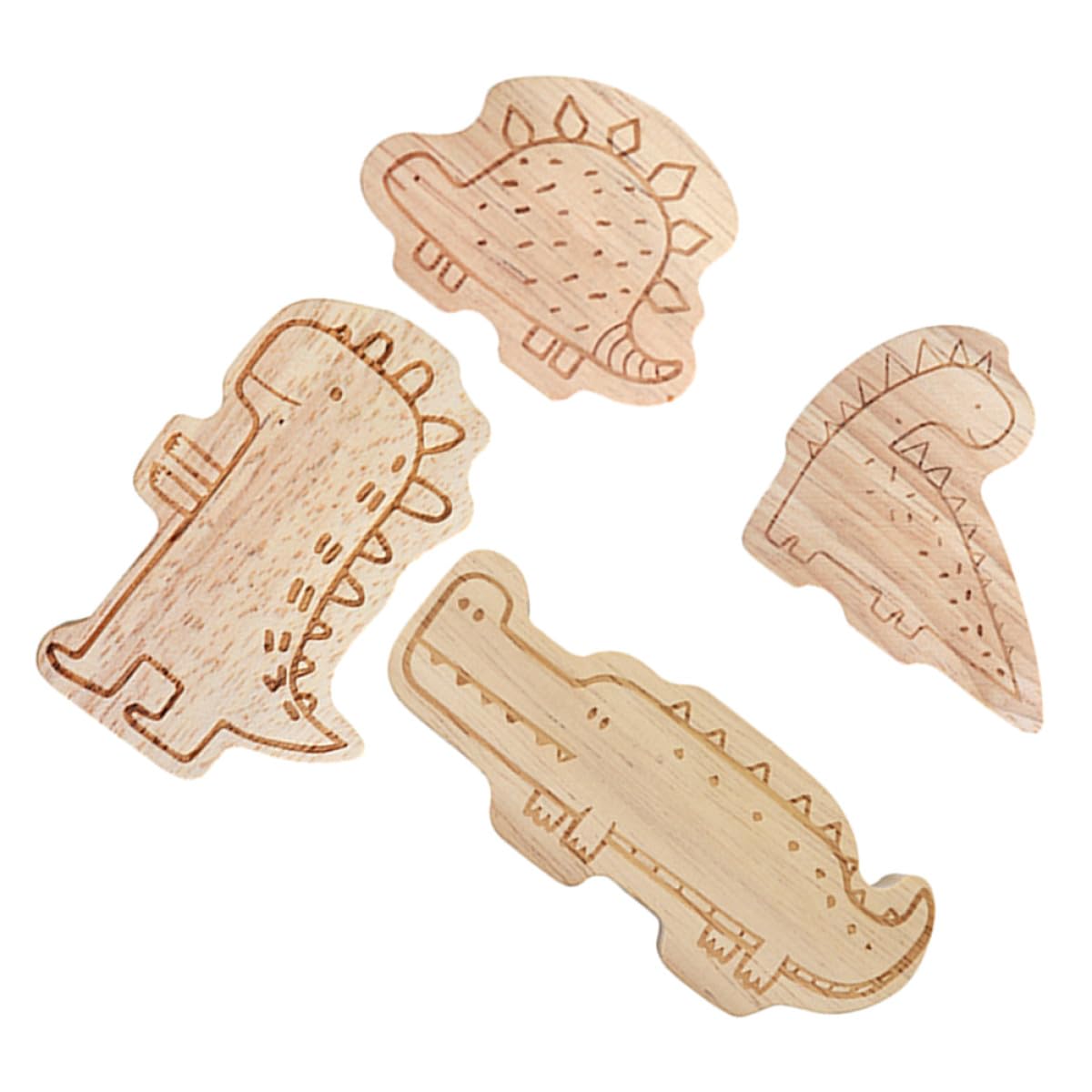 Ganchos Adhesivos para Pared de Madera Diseño de Dinosaurio, 4 Piezas, para Colgar Sombreros y Llaves en Habitación Infantil, Perchero sin Perforaciones, Decoración Adhesiva Hogar