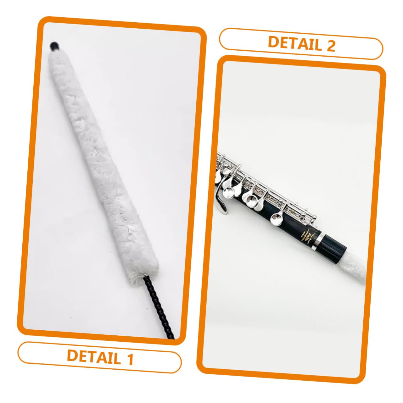 UPKOCH Cepillo de Limpieza para Flauta de Algodón Reusable Herramienta de Accesorio para Cuidado de Instrumentos Limpieza Interior para