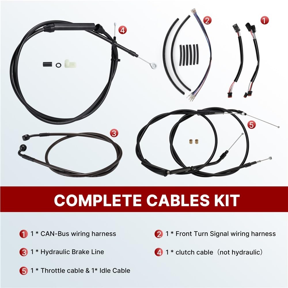 Kit de Cable extensión para manillar motocicleta, embrague para línea freno, acelerador, CAN-Bus, para Sportster XL 2014-2021