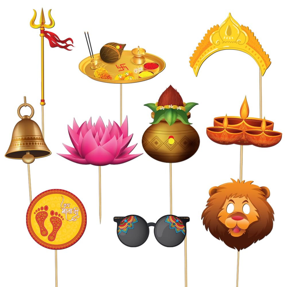 Festiko® Set of 10 Pcs Shubh Navratri Photobooth Props, Happy Navratri Decoration, Navratri Decoration Items for Home (B0CK2KQQ2D) Amazon Price History, Amazon Price Tracker