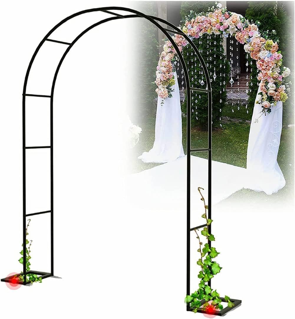 Large Garden Arch, Extra Wide 300/350Cm Garden Arbor Archway, Rose Arch for Roses Climbing Plants Support Wedding Arch Extra Tall Pergola Trellis Grape Vines Archway,Black,W1.8M*H2.2M