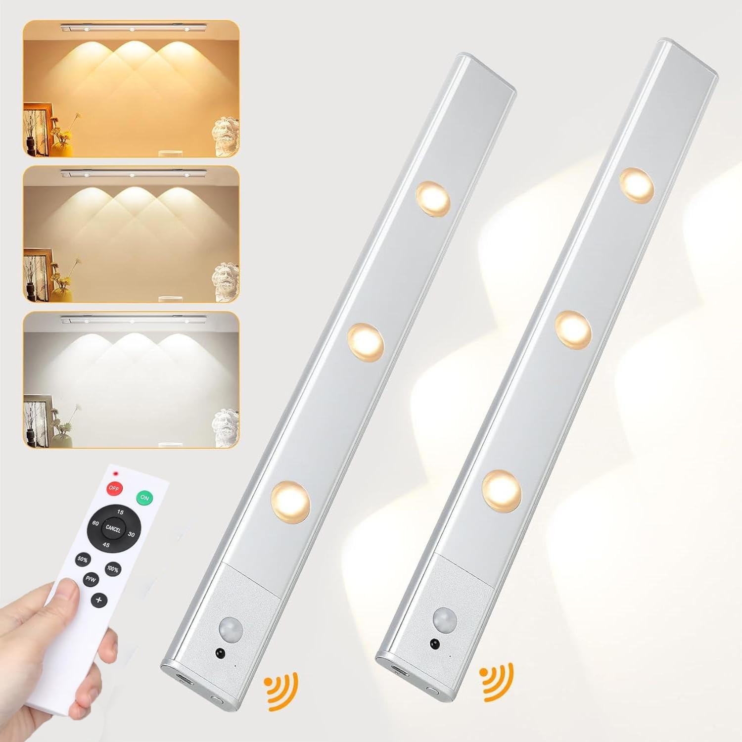 16 LED Luces Con Sensor De Movimiento Para Interiores Con Control