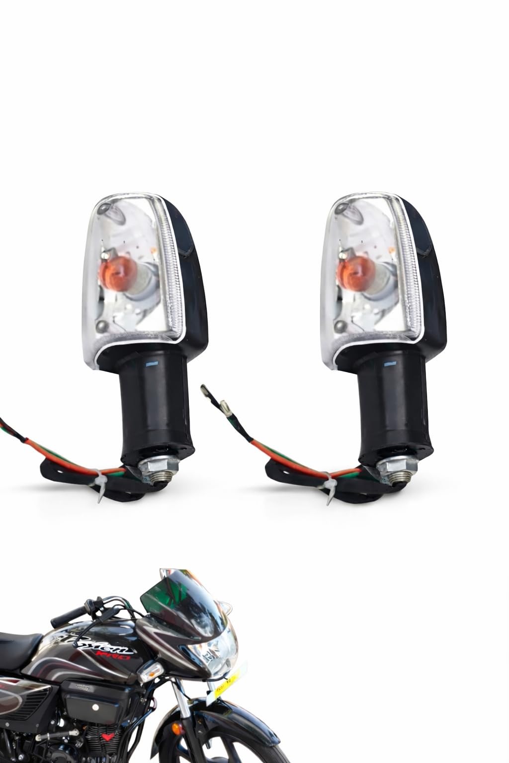 BIKEBLOOM Side, Rear, Front Halogen Indicator Light for Hero Passion Pro, Passion, Passion Plus, Super Splendor (Amber) (Pack of 2)-image-6