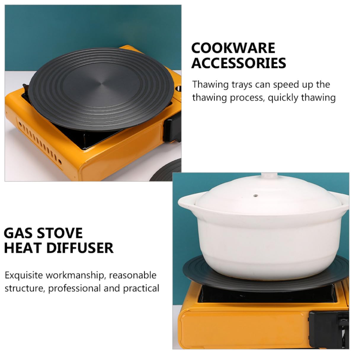 SHINEOFI Difusor de Calor Redondo para Estufa de Gas de 28 Cm, Placa de Aluminio para Descongelación Rápida y Protección Antiquemaduras en Cocina Pequeña