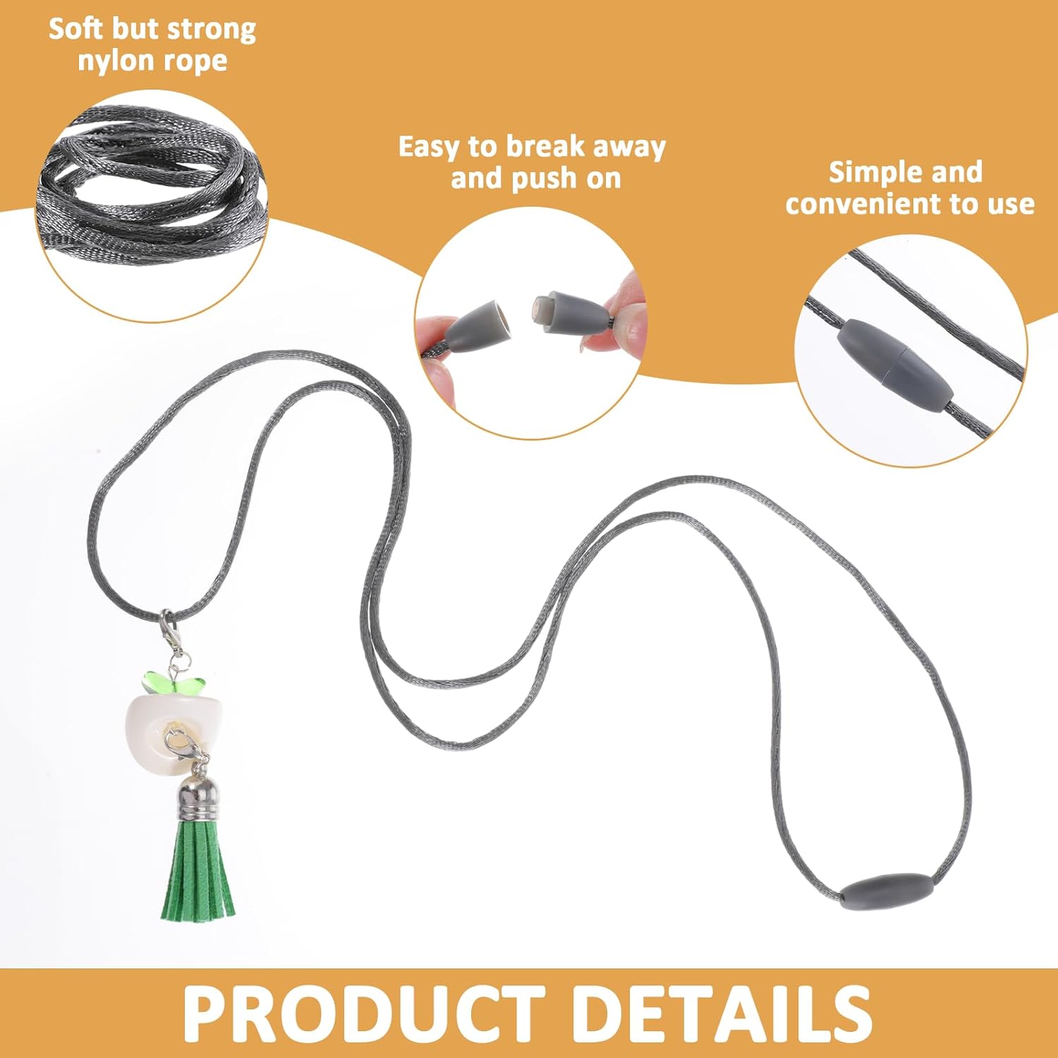 30 Sets Breakaway Clasp with Necklace Cords, Nylon Breakaway Clasp for Lanyard, Nylon Lanyard String Rope for DIY Jewelry Making Pendant Bracelet Craft, Vivid Colors - Image 3