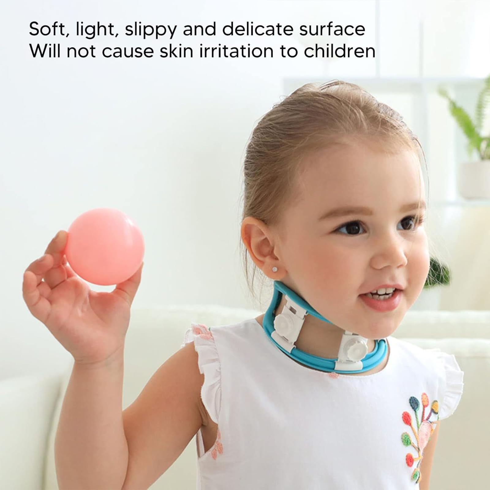 Collarín Cervical para Niños, con Hebilla De Fijación Ajustable Y Diseño Extraíble, Tratamiento Eficaz De La Tortícolis Desde Los 6 Meses hasta Los 7 Años, para El Latigazo Cervical