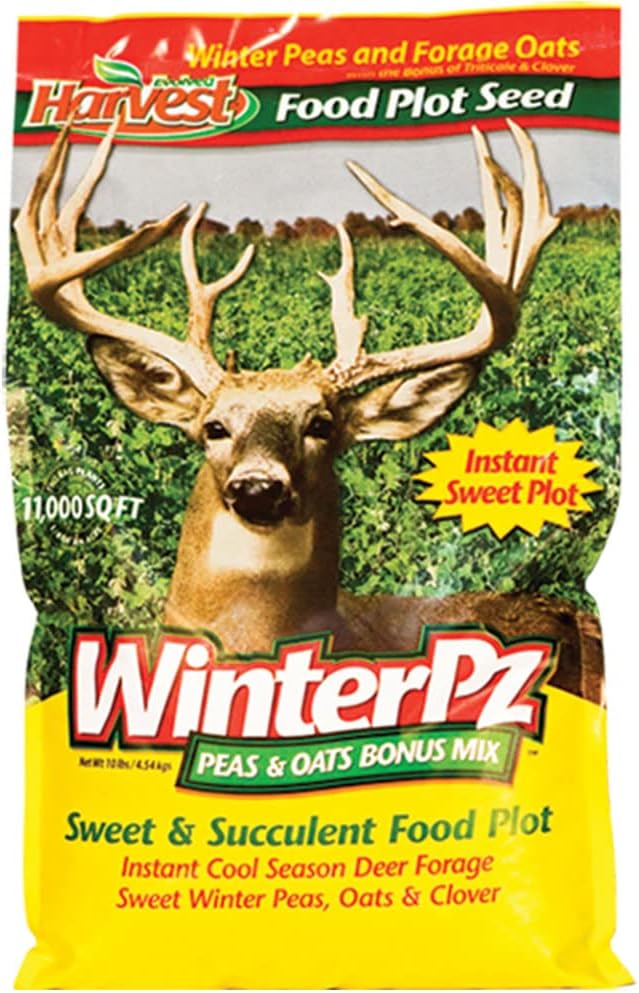 EVOLVED HARVEST Winter Pz Food Plot Seed - Peas & Oats Bonus Mix - Cool-Season Sweet Succulent Nutrient-Rich Forage for Deer