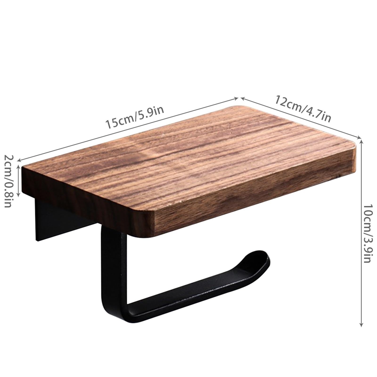 Industriële Retro Ijzeren Toiletrolhouder / Handdoekhouder Met Houten Plank Voor Badkamer