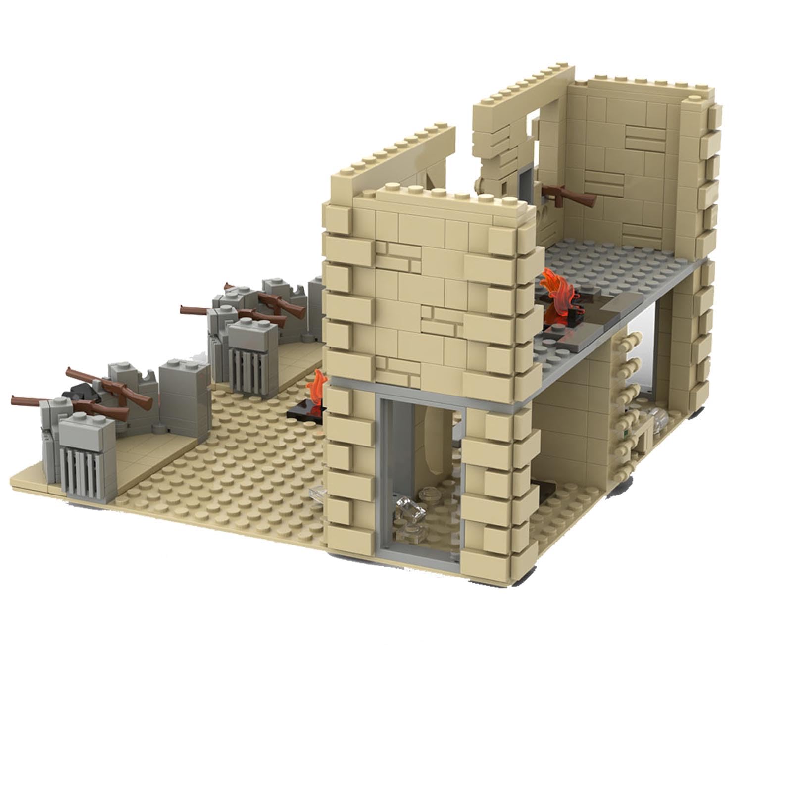 Kit de construction de diorama de scène militaire de la Seconde Guerre mondiale avec ensemble d'armes et base