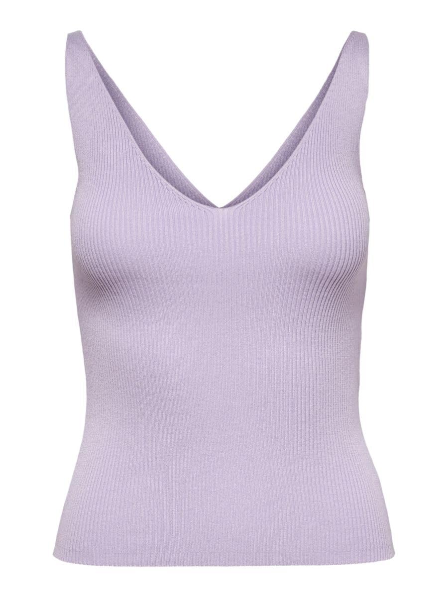 Jdy Women's Pastel Lilac Jdynanna S/L Top Knt Noos Tank, Xxs