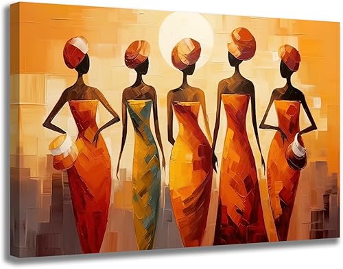 Miniatura 7 de GLOKAKA Pinturas artísticas negras para pared, mujer africana, lienzo impreso, pintura de cuadros de tribu étnica africana, decoración de pared,